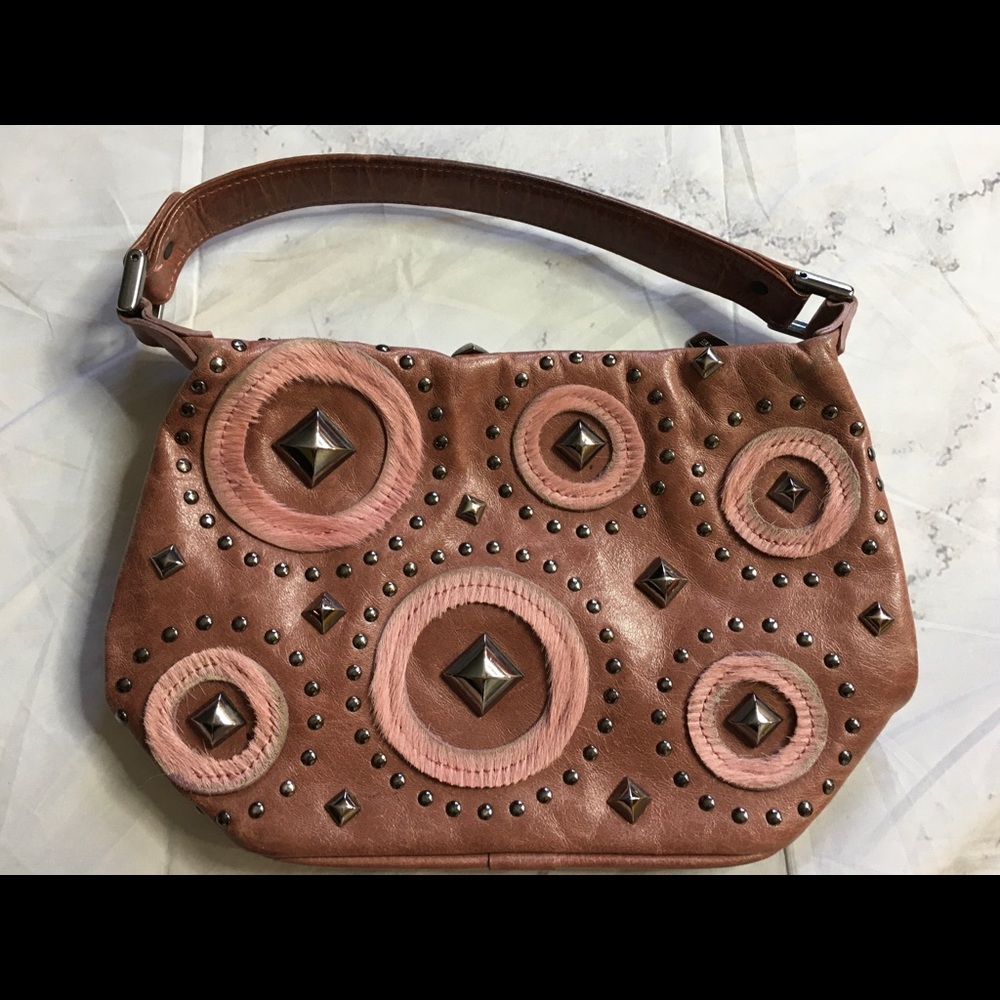 Berge brand italian made real leather detailed mini purse. EUC